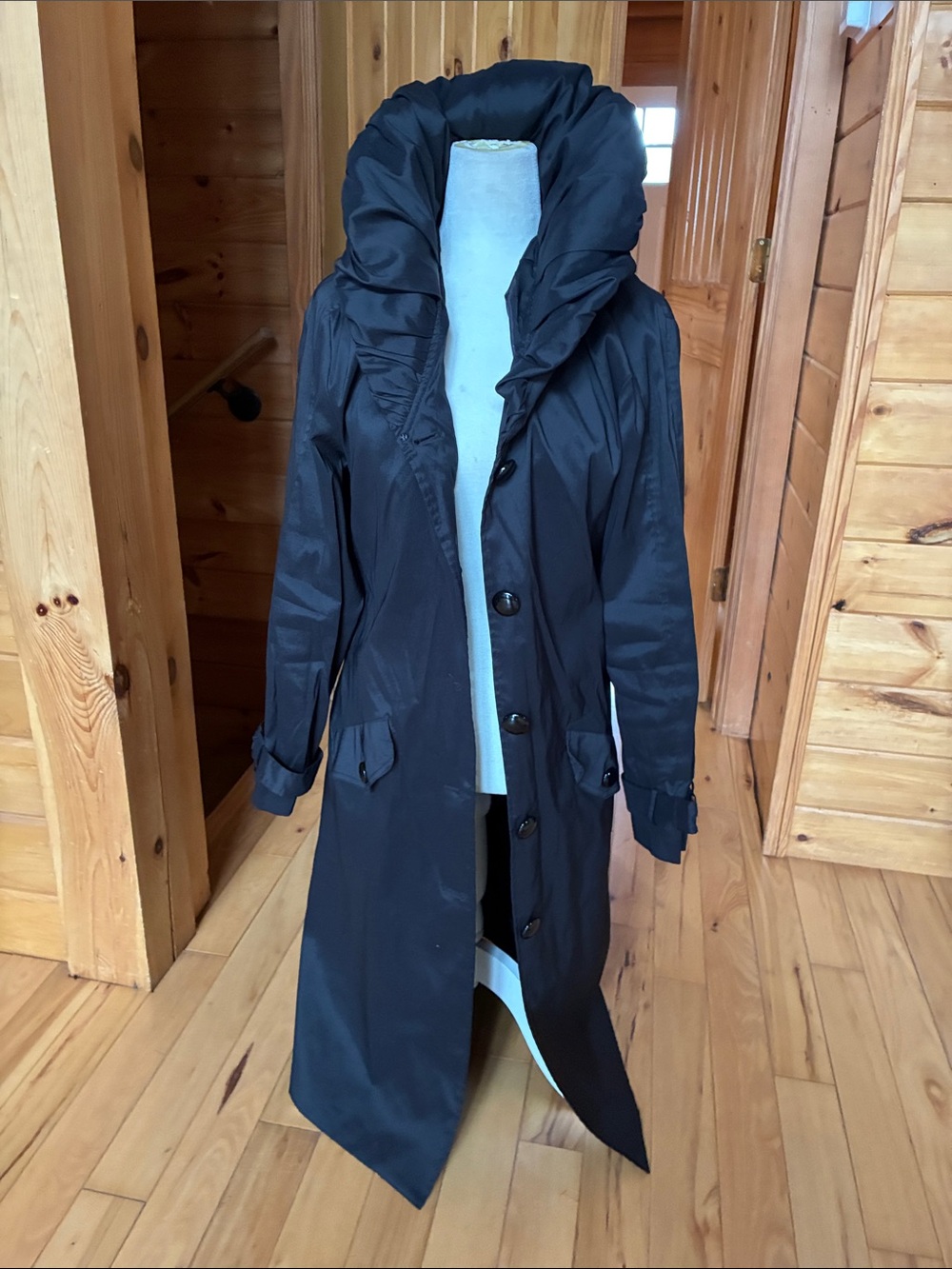 Samuel dong nylon trench high collar coat
